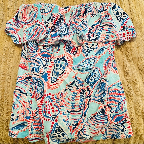 LILLY PULITZER WILEY TUBE TOP SHELL ME ABOUT IT - Picture 3 of 6